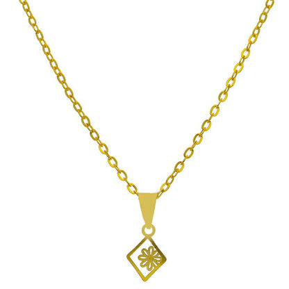 Gold Necklace (Chain with Flower Pendant) 18KT - FKJNKL18K2529