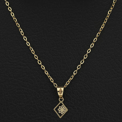 Gold Necklace (Chain with Flower Pendant) 18KT - FKJNKL18K2529