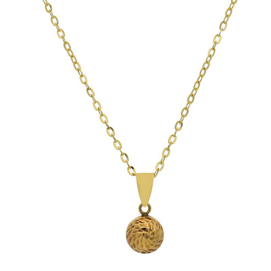 Gold Necklace (Chain with Round Pendant) 18KT - FKJNKL18K2530