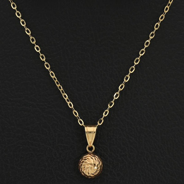 Gold Necklace (Chain with Round Pendant) 18KT - FKJNKL18K2530