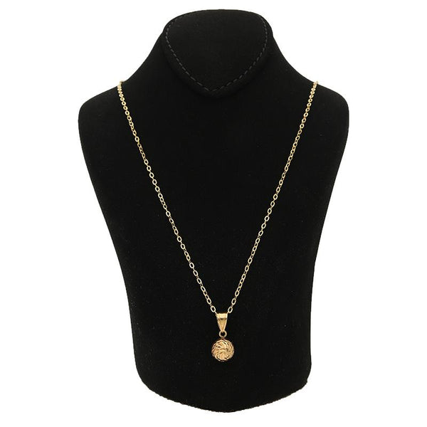Gold Necklace (Chain with Round Pendant) 18KT - FKJNKL18K2530