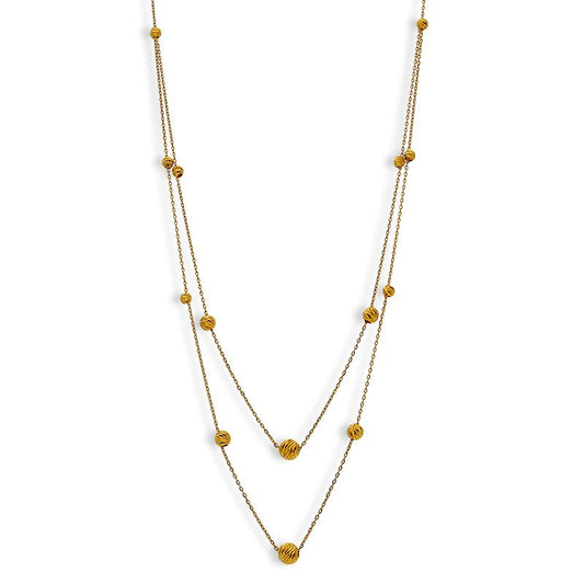 Gold Ball Necklace 21KT - FKJNKL21K2543