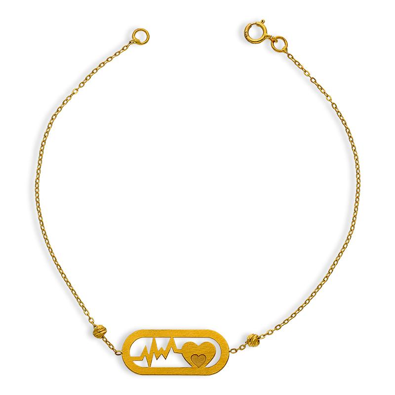 Gold Heartbeat Bracelet 21KT - FKJBRL21K2533