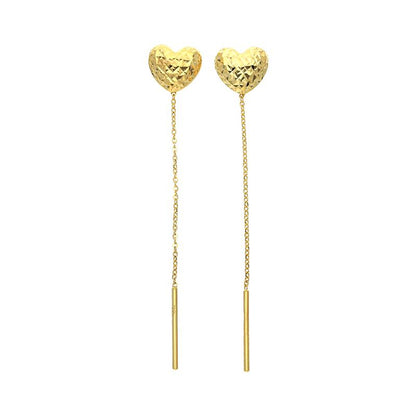 Gold Heart Shaped Tic-Tac Earrings 18KT - FKJERN18K2447