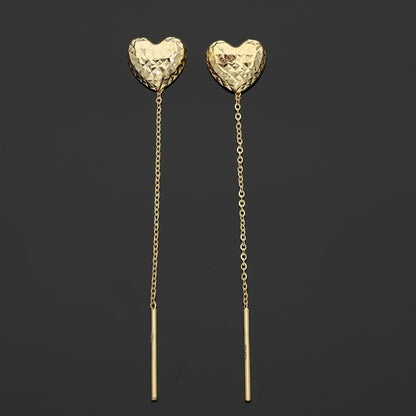 Gold Heart Shaped Tic-Tac Earrings 18KT - FKJERN18K2447