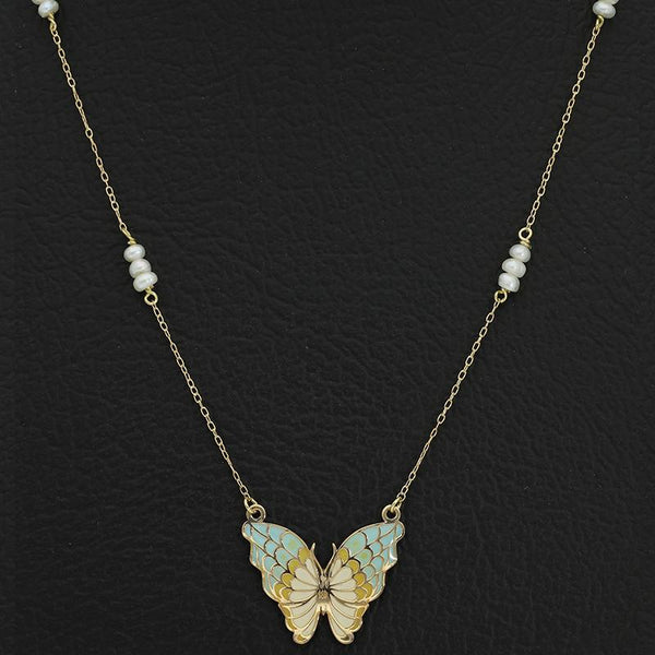 Gold Butterfly Necklace 18KT - FKJNKL18K2546
