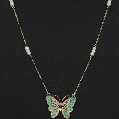 Gold Butterfly Necklace 18KT - FKJNKL18K2555