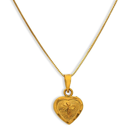 Gold Necklace (Chain with Cross Heart Pendant) 18KT - FKJNKL18K2573