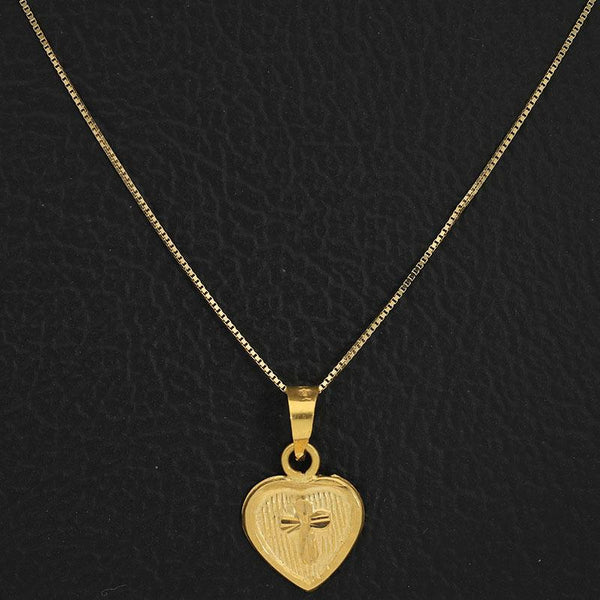 Gold Necklace (Chain with Cross Heart Pendant) 18KT - FKJNKL18K2573