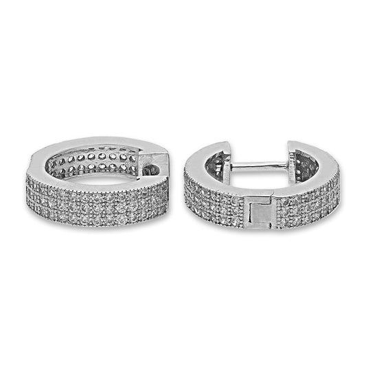 Sterling Silver 925 Clip on Hoop Earrings - FKJERNSL2464