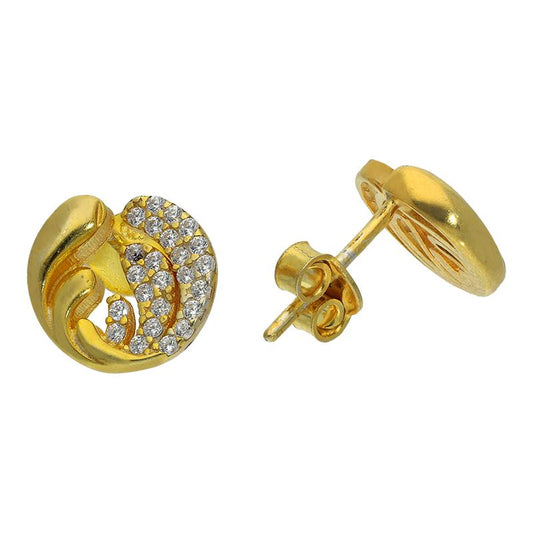 Sterling Silver 925 Gold Plated Stud Earrings - FKJERNSL2496