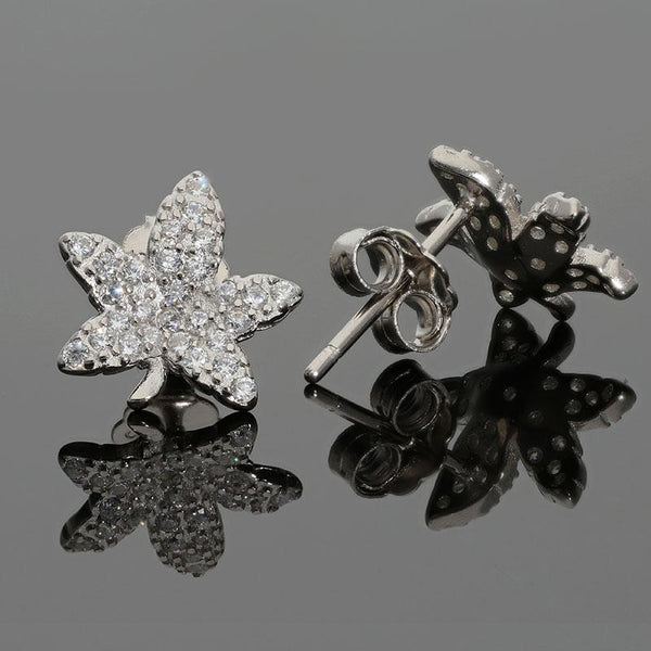 Sterling Silver 925 Star Shaped Stud Earrings - FKJERNSL2514