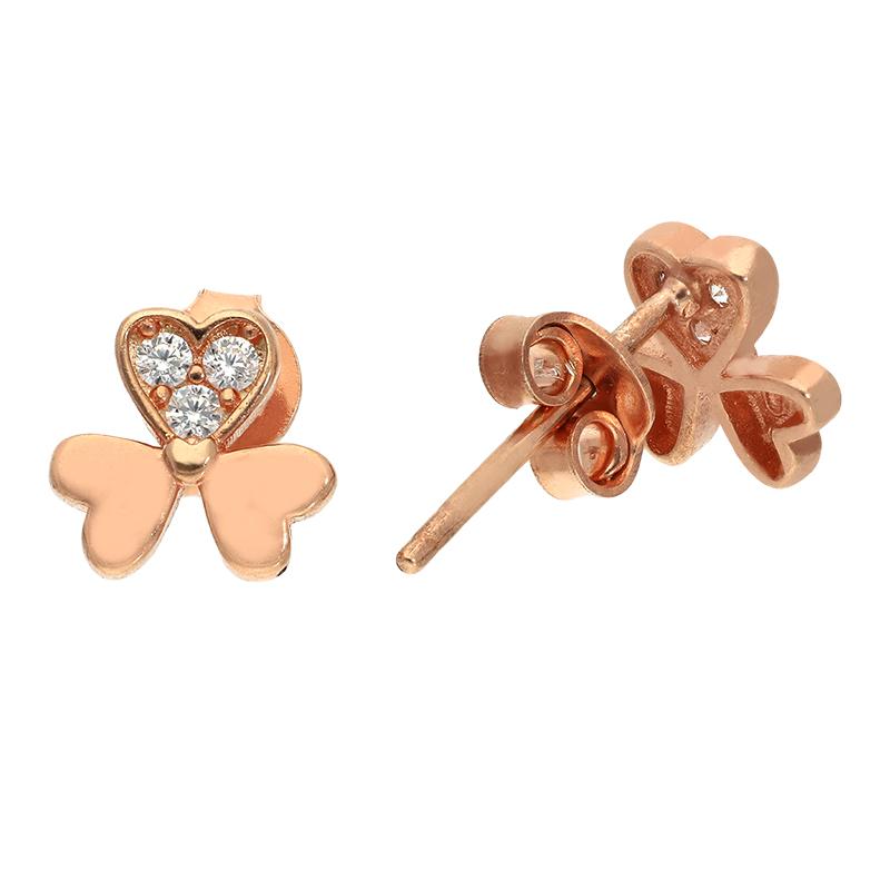 أقراط من الفضة الإسترليني عيار ٩٢٥ مطلية بالذهب الوردي - FKJERNSL925