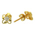 Sterling Silver 925 Gold Plated Flower Stud Earrings - FKJERNSL2527
