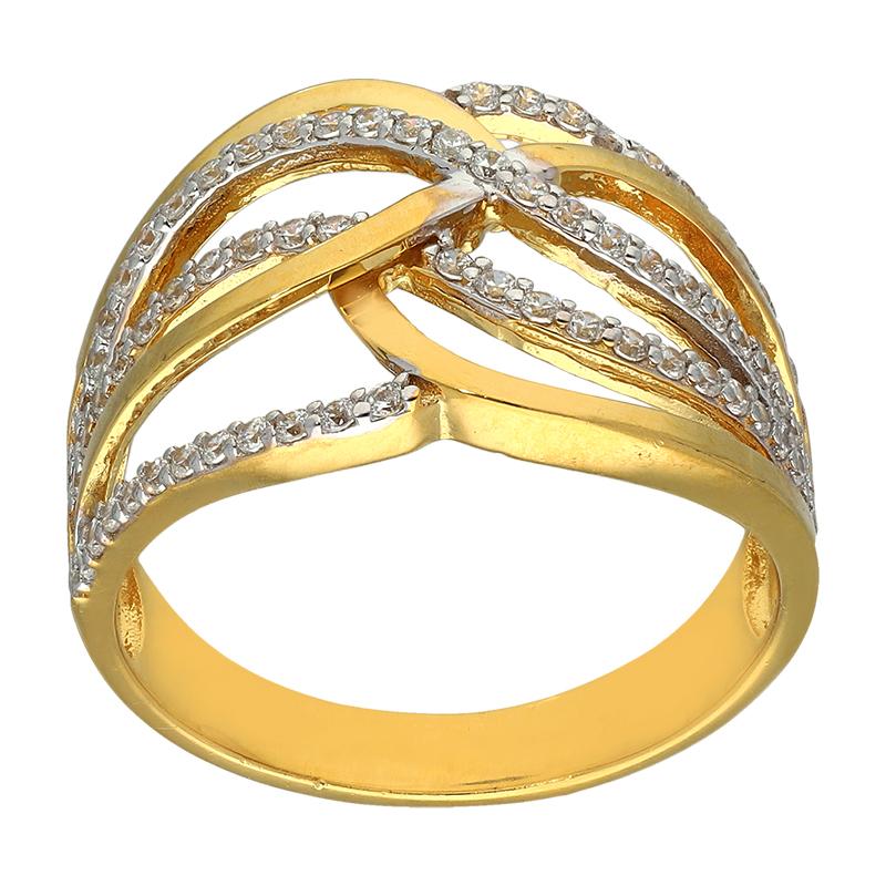 خاتم من الفضة الإسترليني عيار ٩٢٥ مطلي بالذهب على شكل حلزوني - FKJRNSL925