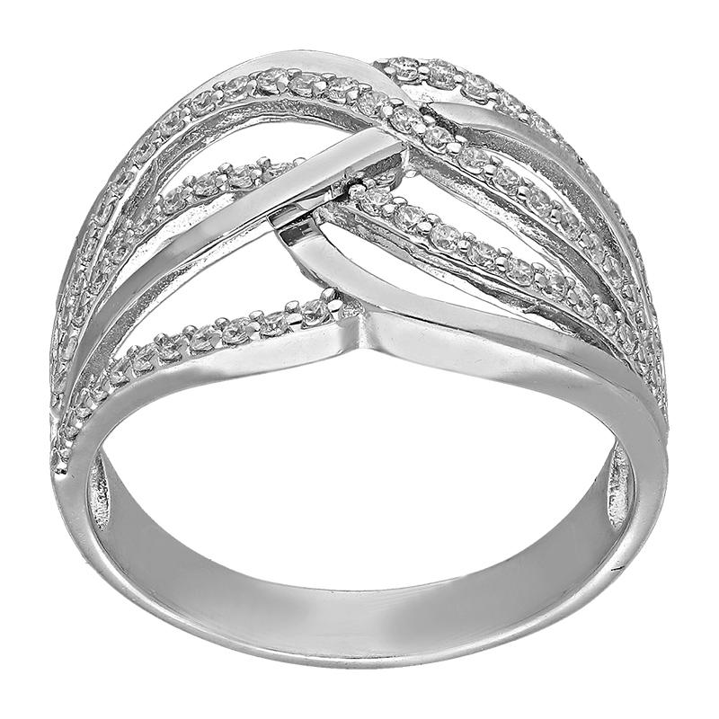 Diamond band ring on sale silver