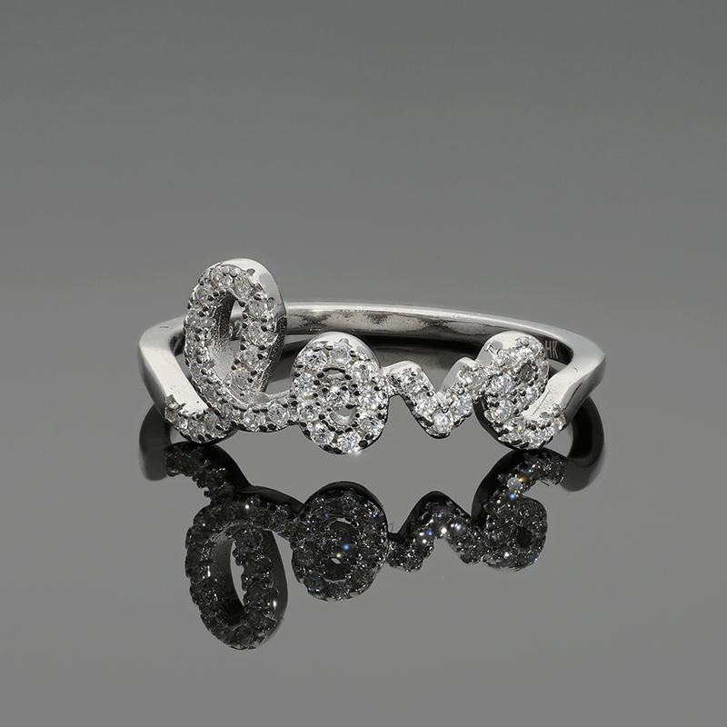 Silver love store ring