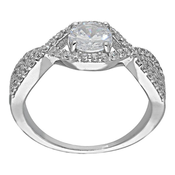 Sterling Silver 925 Infinity Knot Solitaire Ring - FKJRNSL2932