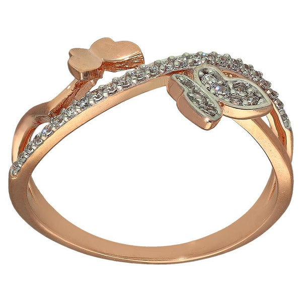 Sterling Silver 925 Rose Gold Plated Butterfly Shaped Ring - FKJRNSL2944
