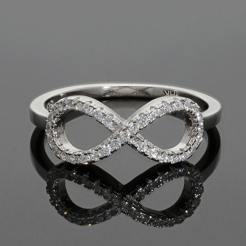 Sterling Silver 925 Infinity Shaped Ring - FKJRNSL2946