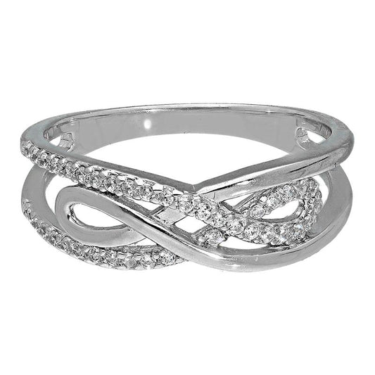 Sterling Silver 925 Infinity Shaped Ring - FKJRNSL2951