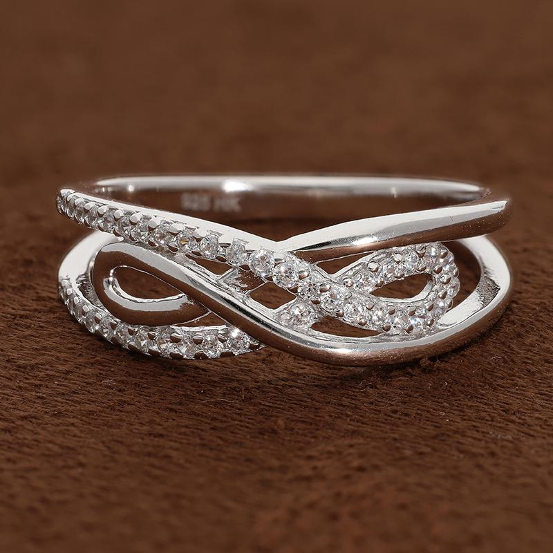 Sterling Silver 925 Infinity Shaped Ring - FKJRNSL2951
