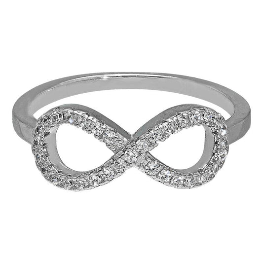 Sterling Silver 925 Infinity Shaped Ring - FKJRNSL2946