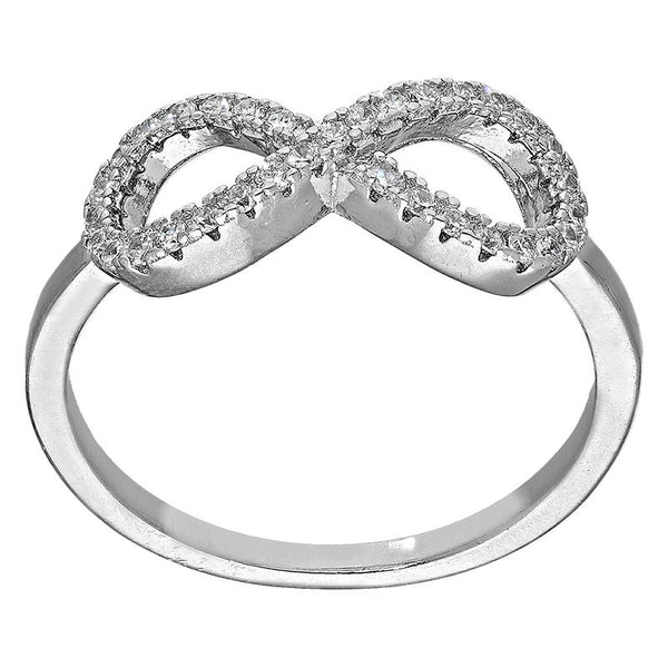 Sterling Silver 925 Infinity Shaped Ring - FKJRNSL2946