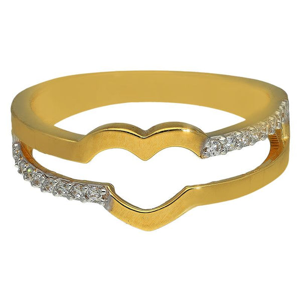 Sterling Silver 925 Gold Plated Heart Shaped Ring - FKJRNSL2962