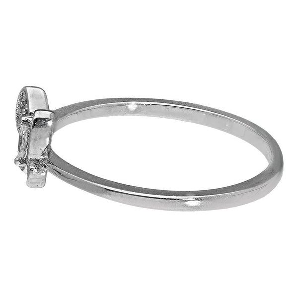Sterling Silver 925 Butterfly Solitaire Ring - FKJRNSL2965