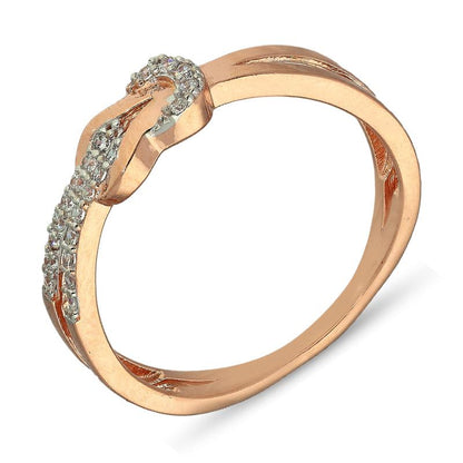 Sterling Silver 925 Rose Gold Plated Knot Ring - FKJRNSL2970