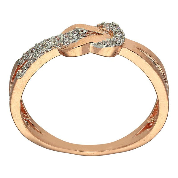 Sterling Silver 925 Rose Gold Plated Knot Ring - FKJRNSL2970