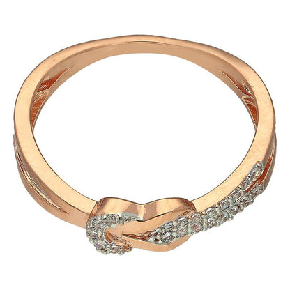 Sterling Silver 925 Rose Gold Plated Knot Ring - FKJRNSL2970