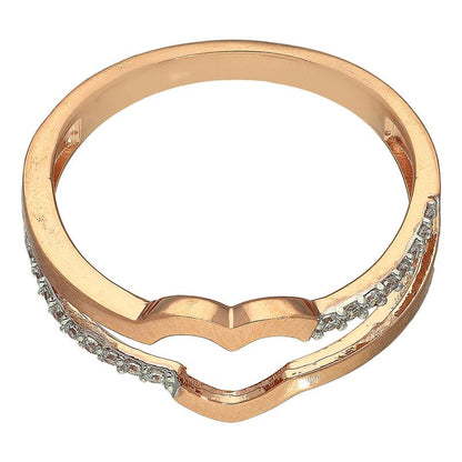 خاتم من الفضة الإسترليني عيار 925 مطلي بالذهب الوردي على شكل قلب - FKJRNSL2971