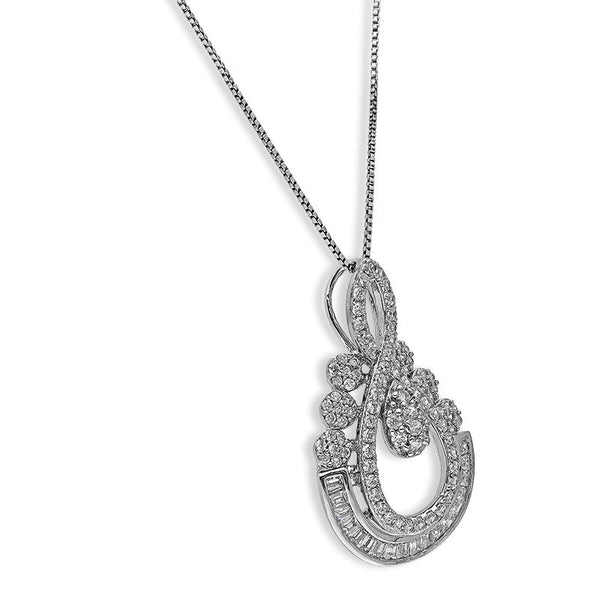 Sterling Silver 925 Pear Shaped Pendant Set (Necklace, Earrings and Ring) - FKJNKLSTSL2284