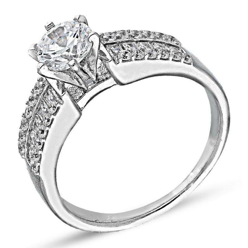 خاتم سوليتير من الفضة الإسترليني عيار ٩٢٥ - FKJRNSL925