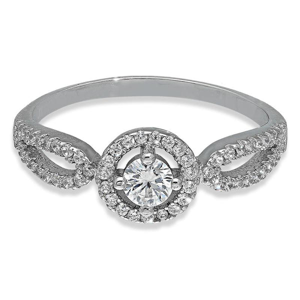 Sterling Silver 925 Round Shaped Solitaire Ring - FKJRNSL3000