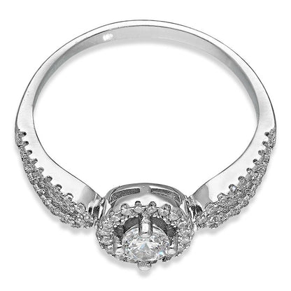 خاتم سوليتير من الفضة الإسترليني ٩٢٥ - FKJRNSL925