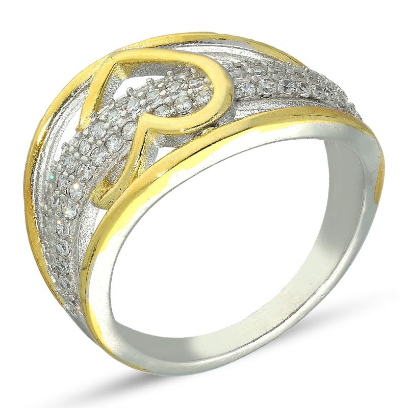 خاتم فضة استرليني 925 مزدوج اللون - FKJRNSL3003