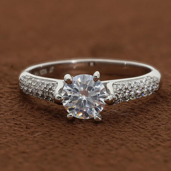 Sterling Silver 925 Solitaire Ring - FKJRNSL2997
