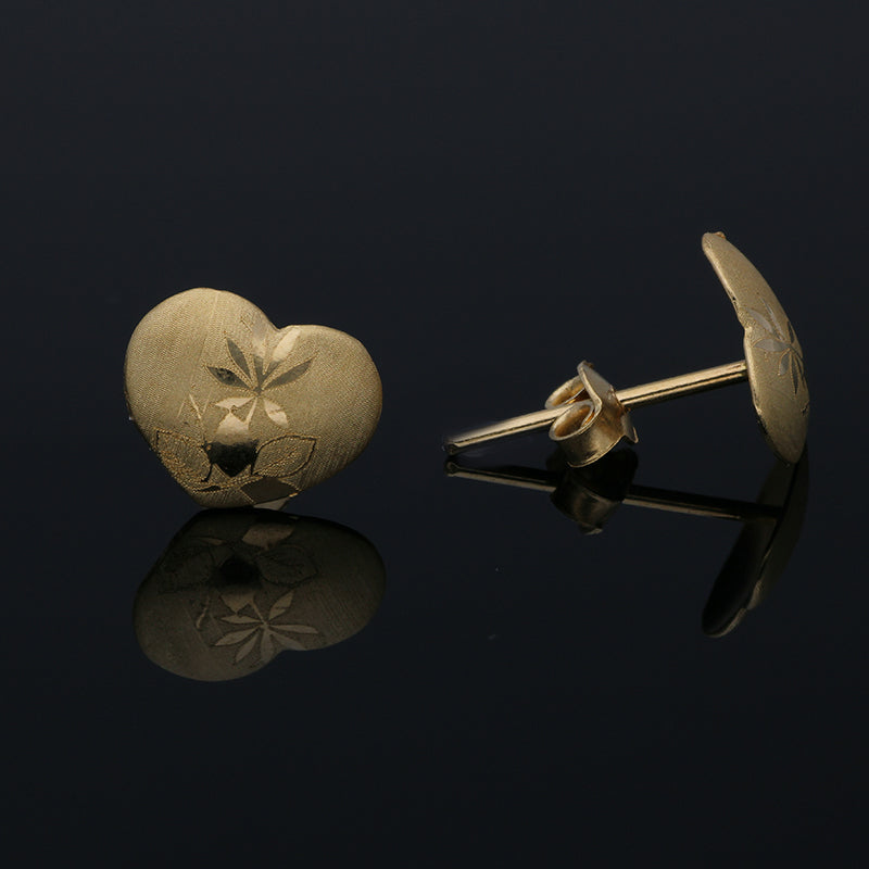 أقراط ذهبية على شكل قلب 18 قيراط - FKJERN18KU3014