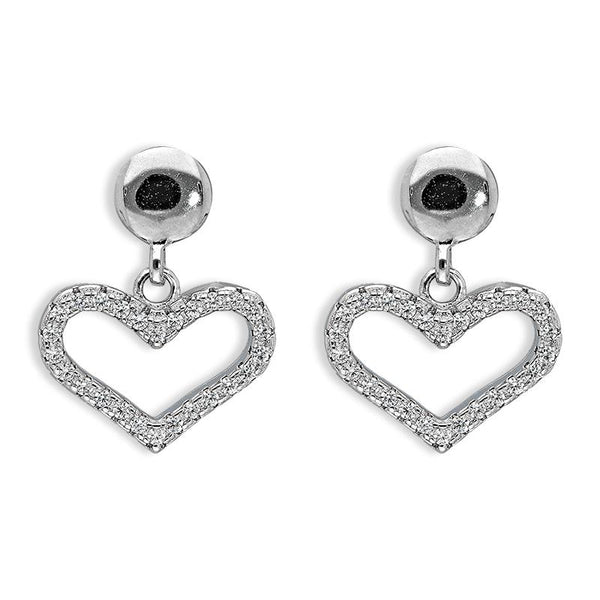 Sterling Silver 925 Heart Pendant Set (Necklace and Earrings) - FKJNKLSTSL2327