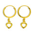 Gold Hanging Heart Hoop Earrings 18KT - FKJERN18KU3025