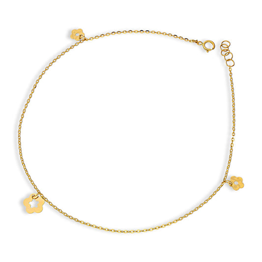 Gold Hanging Flower Anklet 18KT - FKJANKL18KU5001