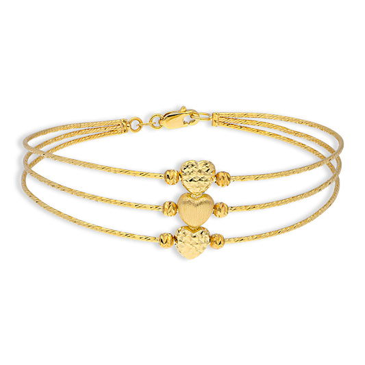 Gold Hearts Bangle in 18KT - FKJBNG18KU2007