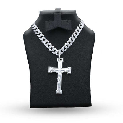Sterling Silver 925 Necklace (Chain with Cross Pendant) - FKJNKLSLU1083
