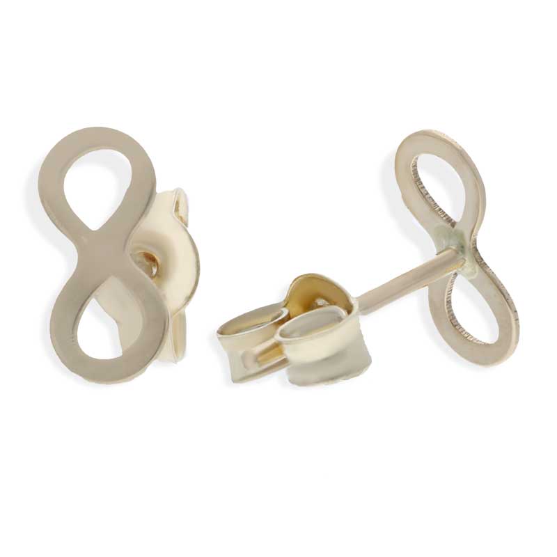 Gold Infinity Stud Earrings 18KT - FKJERN18KU3062