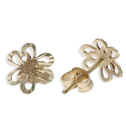Gold Flower Stud Earrings 18KT - FKJERN18KU3068