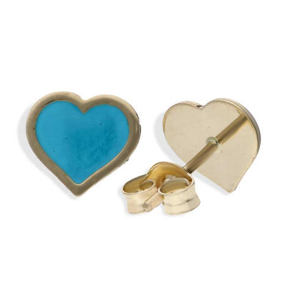 Gold Heart Stud Earrings 18KT - FKJERN18KU3070