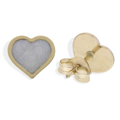 Gold Heart Stud Earrings 18KT - FKJERN18KU3072